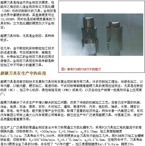 中國使用超硬刀具之現狀