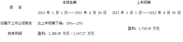四方達：2013年度半年度業(yè)績預告
