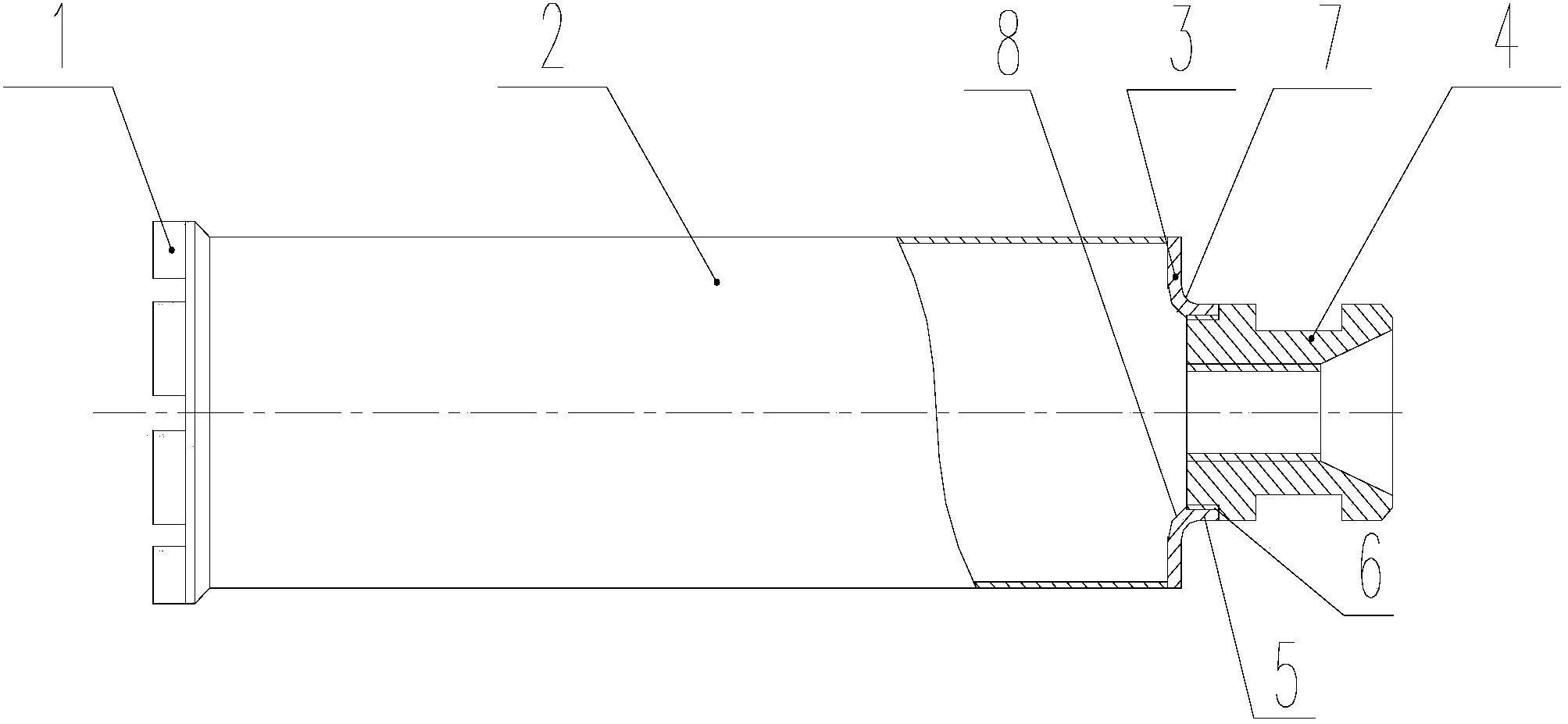 端蓋具有翻孔式凸緣的金剛石薄壁鉆頭 