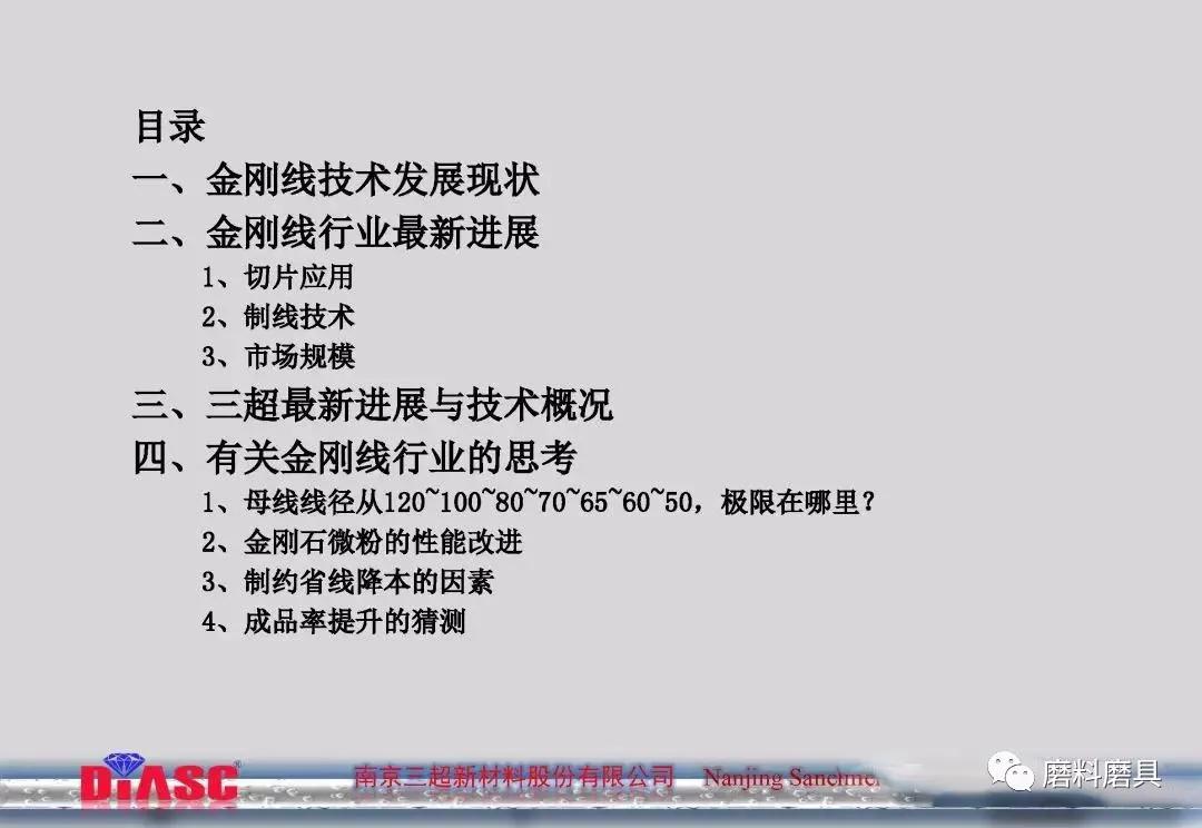 關于金剛石線技術發展方向的思考