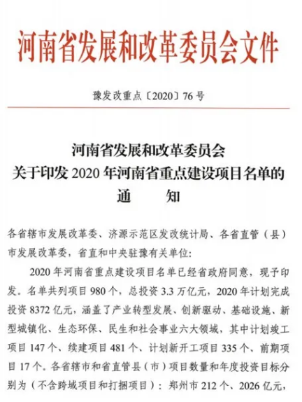 黃河旋風(fēng)金剛石線項(xiàng)目入選 2020年河南省重點(diǎn)建設(shè)項(xiàng)目名單