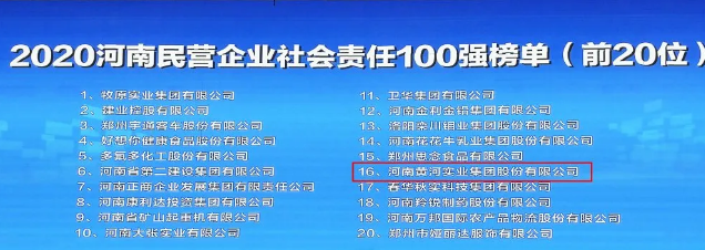 喜訊！黃河集團八年蟬聯河南民營企業100強