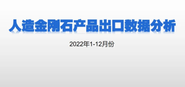 人造金剛石產(chǎn)品出口數(shù)據(jù)分析（2022年1-12月）