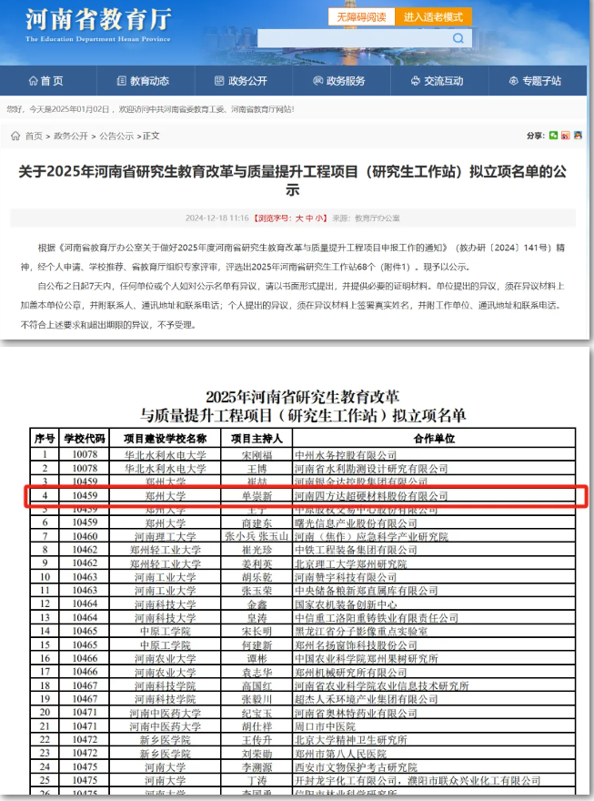 喜訊|四方達與鄭州大學聯合建立的研究生培養基地獲批立項
