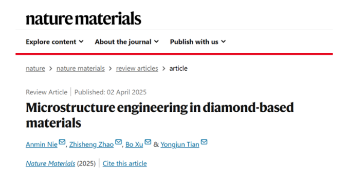 《Nature Materials》刊發燕山大學金剛石微結構工程新突破